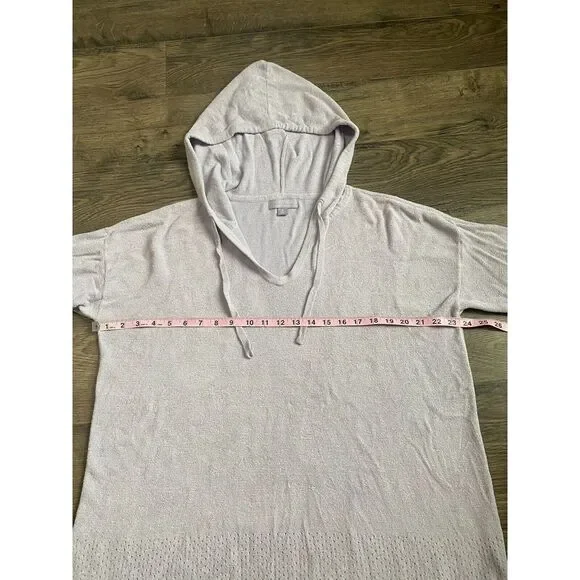 Barefoot Dreams CozyChic Ultra Lite Pointelle Hoodie Sweater Soft Violet size XL - Picture 10 of 12